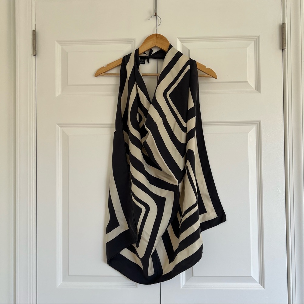Black and Cream silk scarf